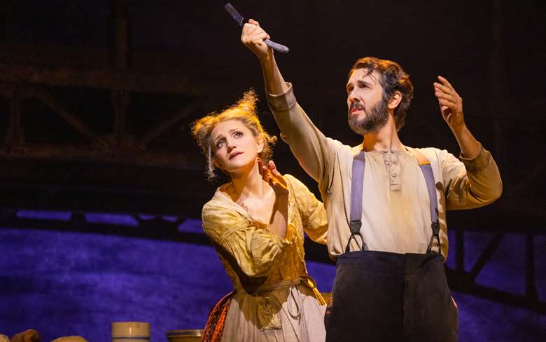 Annaleigh Ashford and Josh Groban star as Mrs Lovett and Sweeney Todd (photo by Matthew Murphy and Evan Zimmerman)