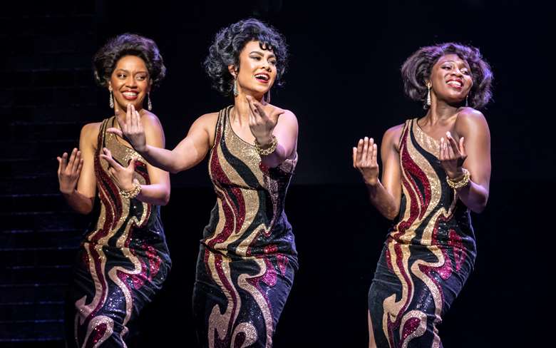 Holly Liburd 'Diana Ross', Evonnee Bentley-Holder 'Florence Ballard', Sadie-Jean Shirley 'Mary Wilson' (photo: Johan Persson)