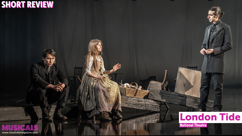 Brandon Grace (Charley Hexam), Ellie-May Sheridan (Jenny Wren) and Scott Karim (Bradley Headstone) (Images credit: Marc Brenner)
